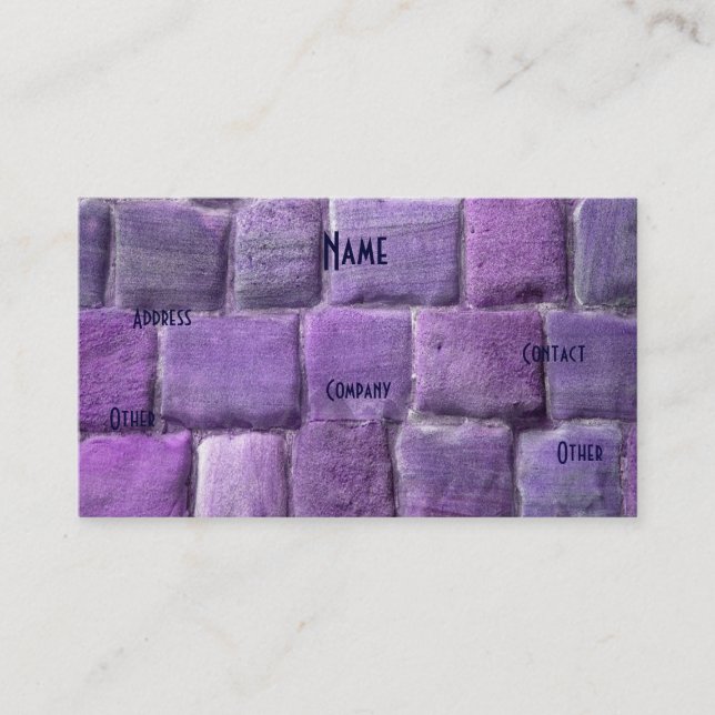 Architekt Lila Blue Sandstone Visitenkarte (Vorderseite)