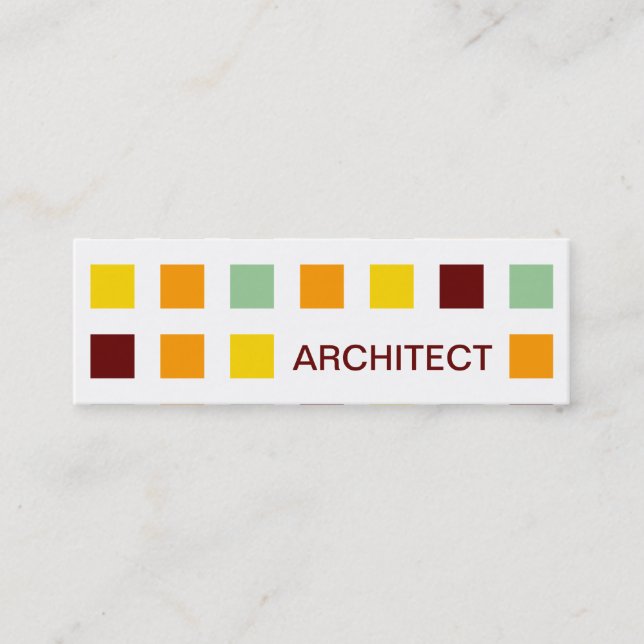 ARCHITEKT (Mod-Quadrate) Mini Visitenkarte (Vorderseite)