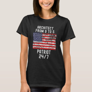 Architekt Patrio Patriotisch 4. Juli USA-Flagge T-Shirt