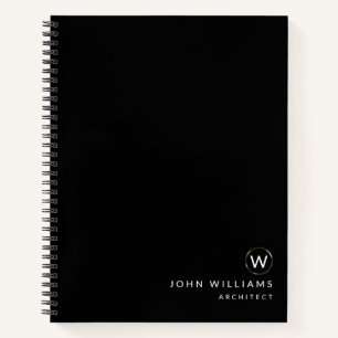 Architekt Professional Modern Minimalist Monogramm Notizbuch