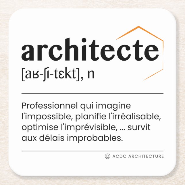Architekt Rechteckiger Pappuntersetzer (Vorderseite)