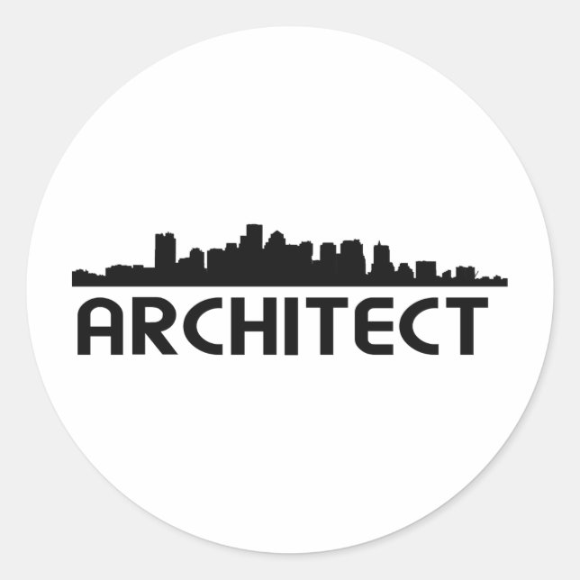 Architekt Skyline Design! Runder Aufkleber (Vorderseite)