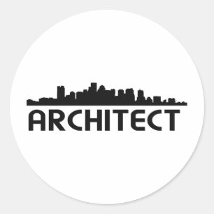 Architekt Skyline Design! Runder Aufkleber