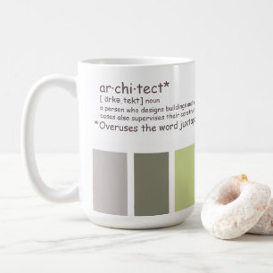 Architekt. Überzogene Juxtaposition Kaffeetasse