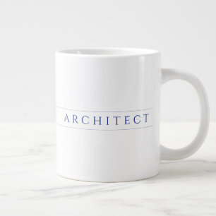ARCHITEKT Weiße große Tasse / Marineblau