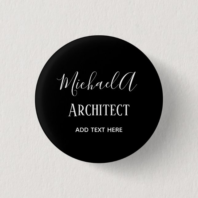 ARCHITEKTE Personalisierte Geschenke Klassisch Sch Button (Vorderseite)