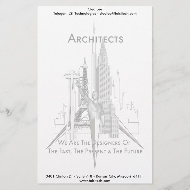 Architekten Briefpapier (Vorderseite)