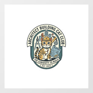 Architekten Gebäude Katze Katze Grafik T-Shirt Kun Fensteraufkleber