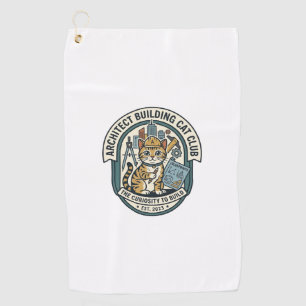 Architekten Gebäude Katze Katze Grafik T-Shirt Kun Golfhandtuch