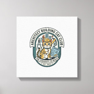 Architekten Gebäude Katze Katze Grafik T-Shirt Kun Leinwanddruck
