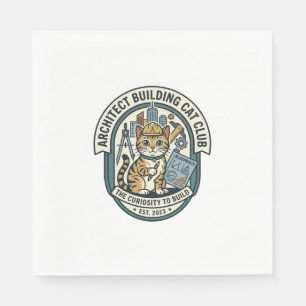 Architekten Gebäude Katze Katze Grafik T-Shirt Kun Serviette