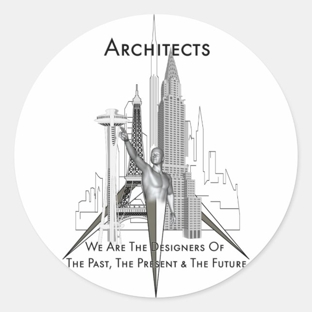 Architekten Runder Aufkleber (Vorderseite)