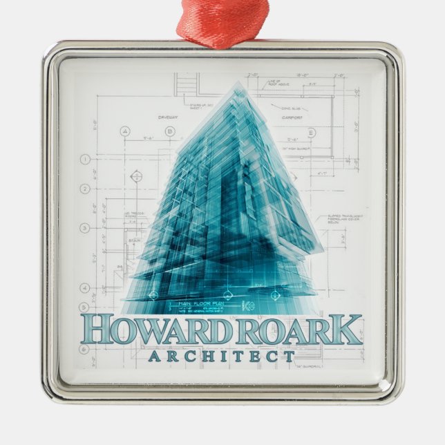 Architekten-Weihnachtsverzierung Howards Roark Silbernes Ornament (Vorne)