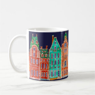 Architektonisch nahtlose Grenzstruktur auf dunklem Kaffeetasse