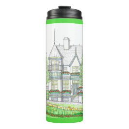 Architektonisch Viktorianische grüne Wärmeleiter Thermosbecher