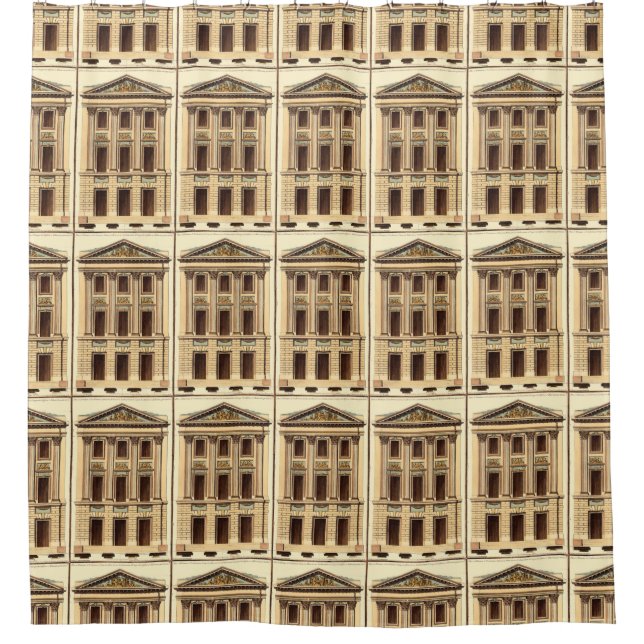Architektonische Fassade von Jean Deneufforge Duschvorhang (Vorderseite)
