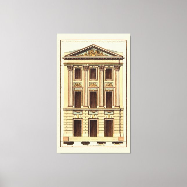 Architektonische Fassade von Jean Deneufforge Leinwanddruck (Vorderseite)