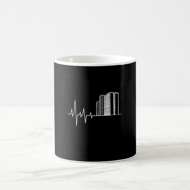 Architektonische Heartbeat-Häuser Kaffeetasse (Mittel)