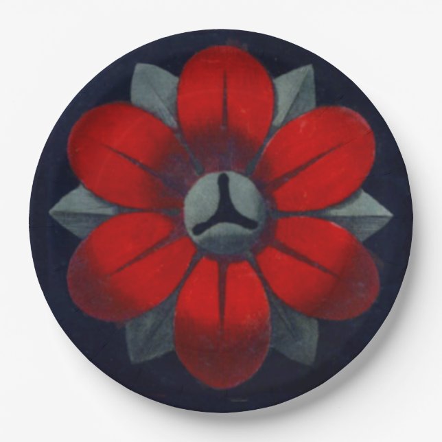 Architektonische Rosette Nr. 3 Pappteller (Vorderseite)