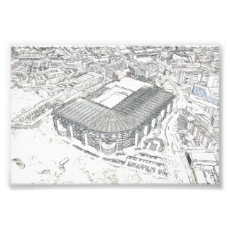 Architektonische Skizze des Newcastle Stadions Fotodruck