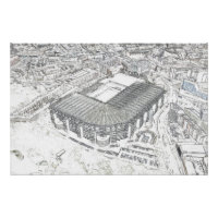 Architektonische Skizze des Newcastle-Stadions