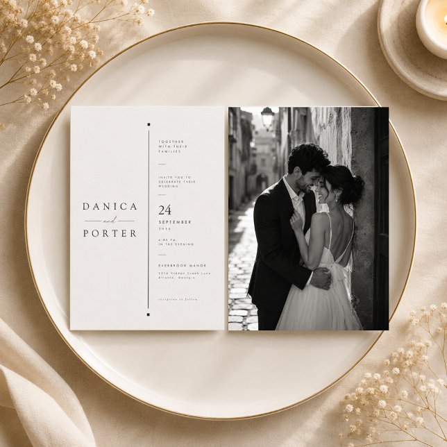 Architektonische Split-Layout-Hochzeit Einladung (Von Creator hochgeladen)