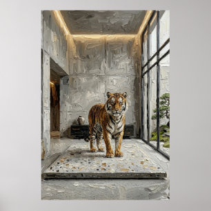 Architektonische Tiger-Eleganz – Luxus Minimalist  Poster
