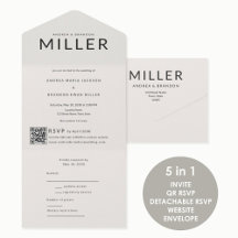 Architektonischer Familienname QR Hochzeit
