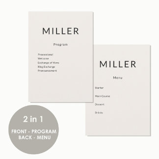 Architektonisches Hochzeitsprogramm Menü Programm