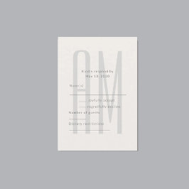 Architektonisches Minimal-Monogramm RSVP Karte