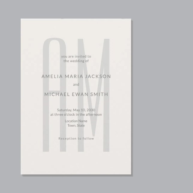 Architektonisches Monogramm Minimal Einladung (Von Creator hochgeladen)