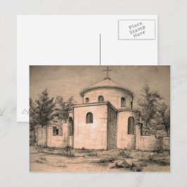 Architektur Antike orthodoxe Kirche Zeichnend Kuns Postkarte