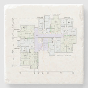 Architektur-Blueprint-Steinuntersetzer Steinuntersetzer