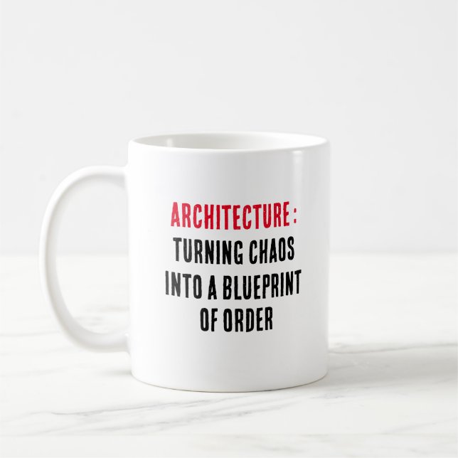 Architektur: Das Chaos in einen Entwurf von oder Kaffeetasse (Links)