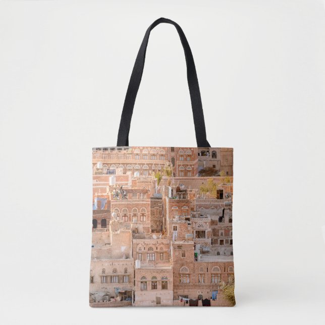 Architektur der Altstadt von Sana'a, Jemen. UNE Tasche (Vorderseite)