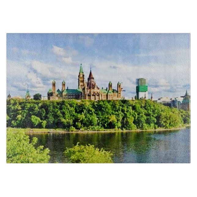 Architektur des Parlaments Hill Ottawa. Jetzt kauf Schneidebrett (Vorderseite)