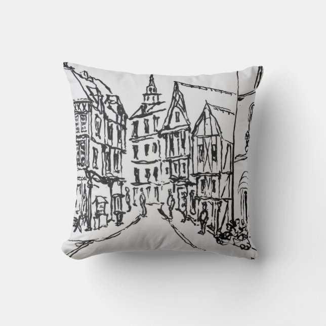 Architektur| Dinan, Bretagne, Frankreich Kissen (Vorderseite)