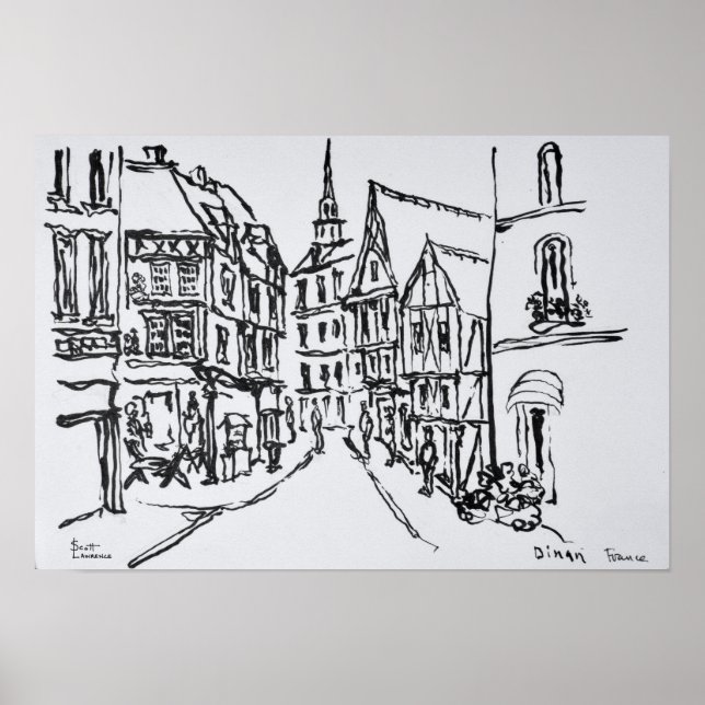 Architektur | Dinan, Bretagne, Frankreich Poster (Vorne)