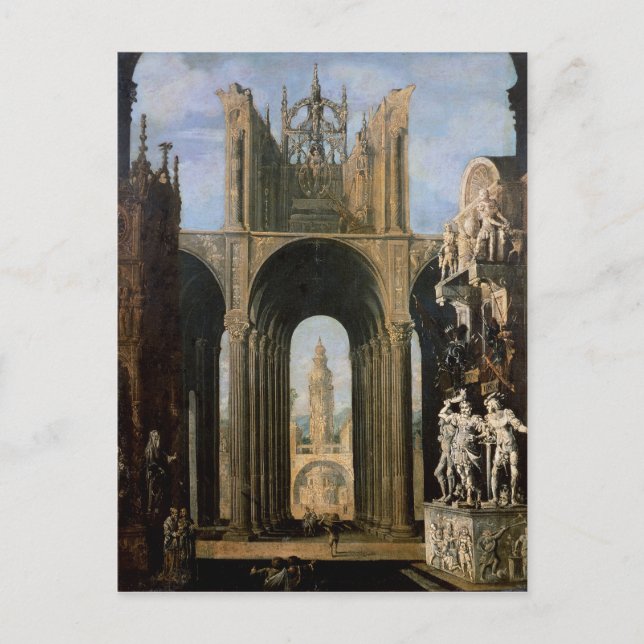 Architektur-Fantasie Postkarte (Vorderseite)