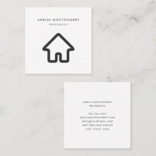 Architektur-Haus-Symbol für Immobilien Quadratische Visitenkarte