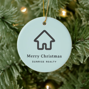 Architektur-Haus-Symbol Weihnachten Immobilien Keramik Ornament