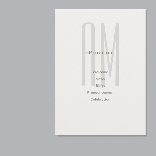 Architektur Monogramm Hochzeitsprogrammkarte Programm (Von Creator hochgeladen)