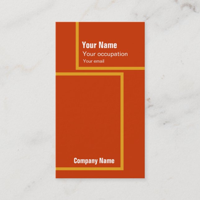 Architektur Retro Orange Business Card Visitenkarte (Vorderseite)