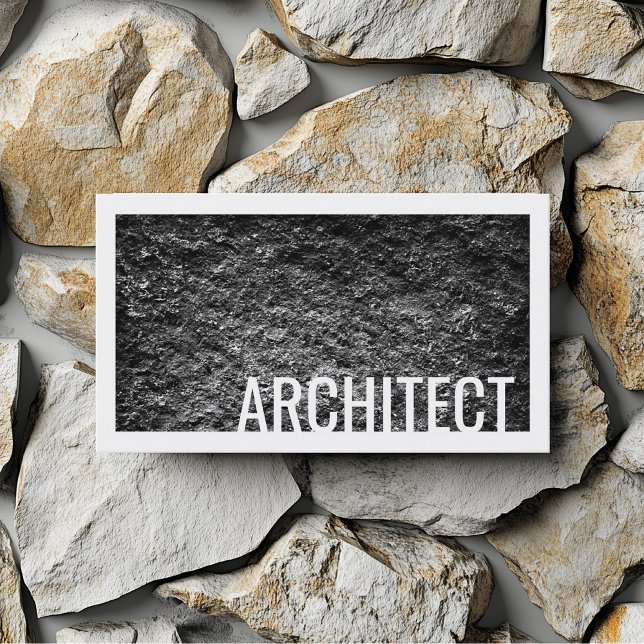 Architektur Rough Cement Wall White Border Card Visitenkarte (Perfect for business)
