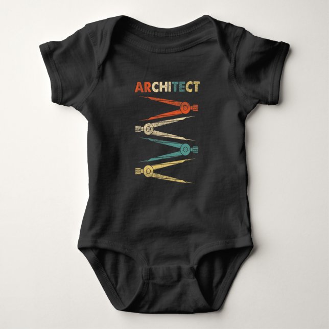 Architektur Student Construction Retro Architectur Baby Strampler (Vorderseite)