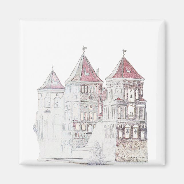 Architektur von Belarus Mir Magnet (Vorne)