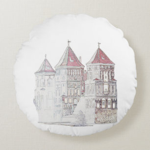 Architektur von Belarus Mir Rundes Kissen