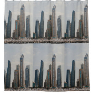 Architektur von Dubai Marina Duschvorhang