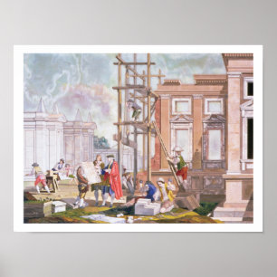 Architektur, von einer Reihe von vier Poster