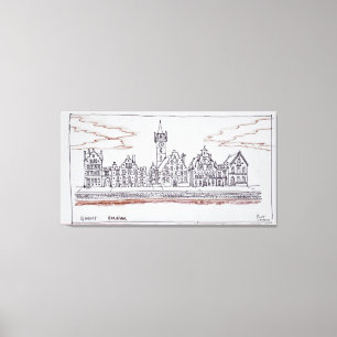 Architektur von Graslei   Gent, Belgien Leinwanddruck
